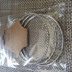 Bangle Silver Toned Metal Bracelets